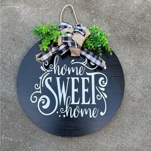 Black and White Wood Home Sweet Home Sign